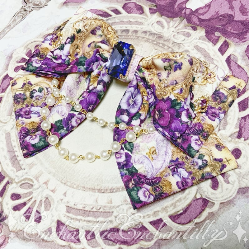 すみれ姫王冠 宝石箱パールリボンブローチ | Enchantlic Enchantilly 