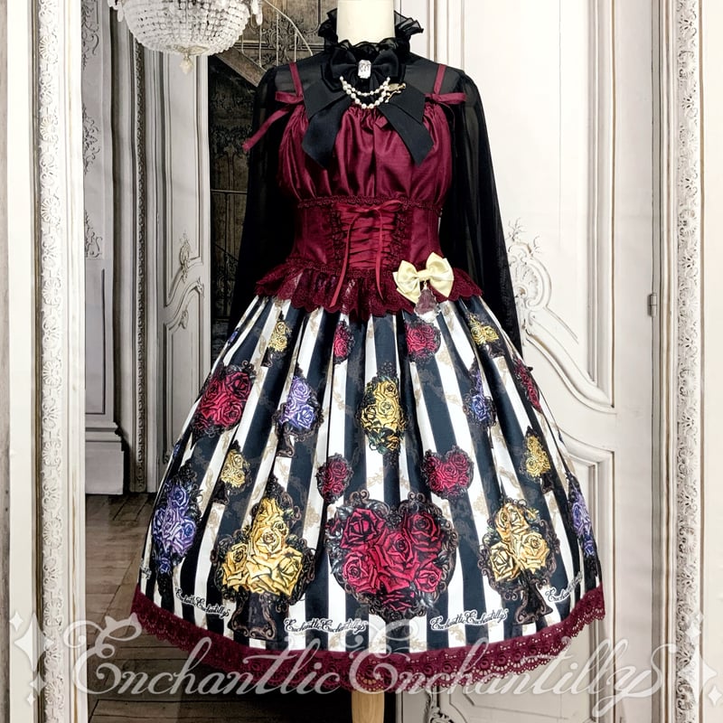 EnchantlicEnchantilly　トランプローズジャンスカ トランプローズ シャンタンJSK(エンジ) | Enchantlic