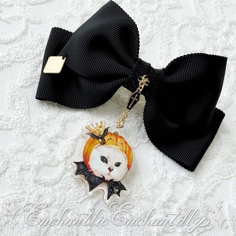 Jack-o'-Lantern Cat バレッタ
