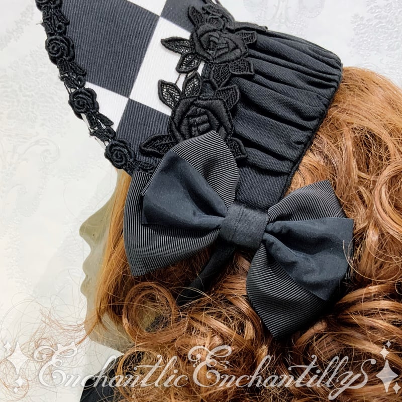 Victorian maiden ハーフボンネット 黒レース Victorian maiden ハーフボンネット 黒レース Antique Rococo