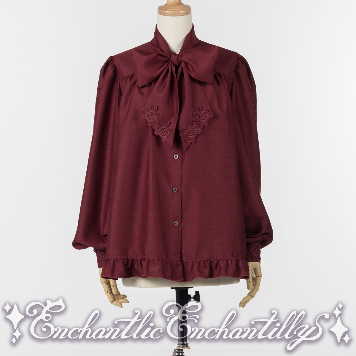 ノーブルリボンタイブラウス（エンジ） | Enchantlic