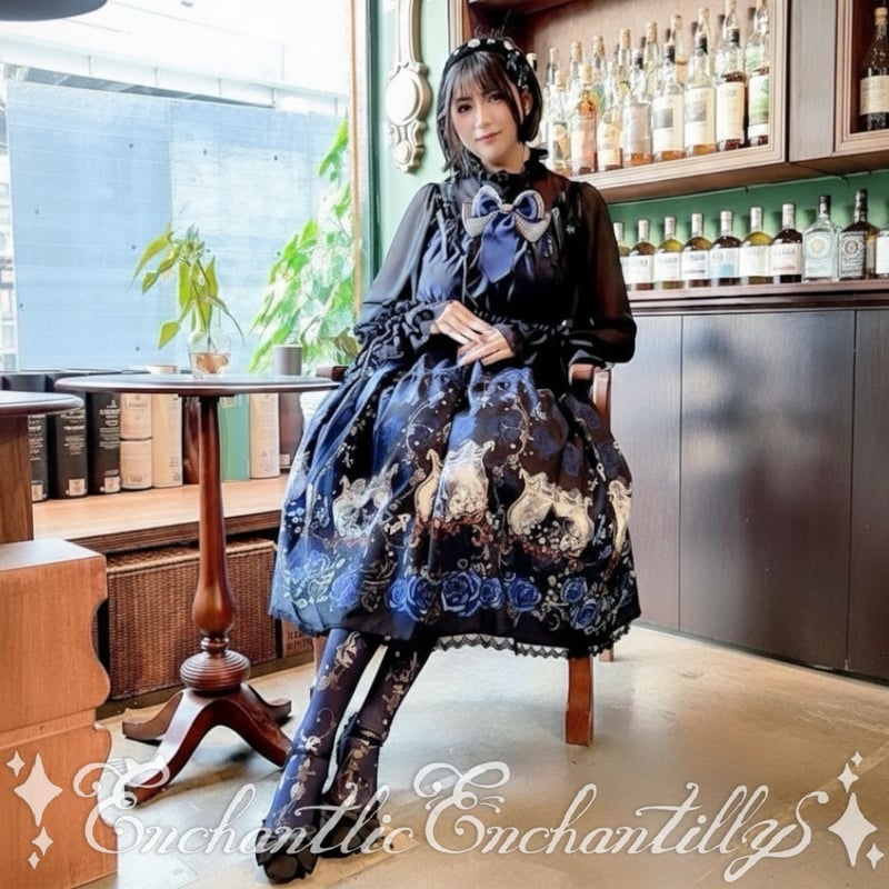 金魚姫の薔薇水庭園JSKセット(黒×青薔薇)【6点セット】2サイズ展開