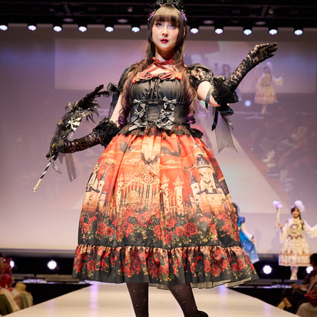 【GLM Fashion Show 2025】幻影薔薇城～コウモリ公爵からの招待状～ワンピース セット （夕影）