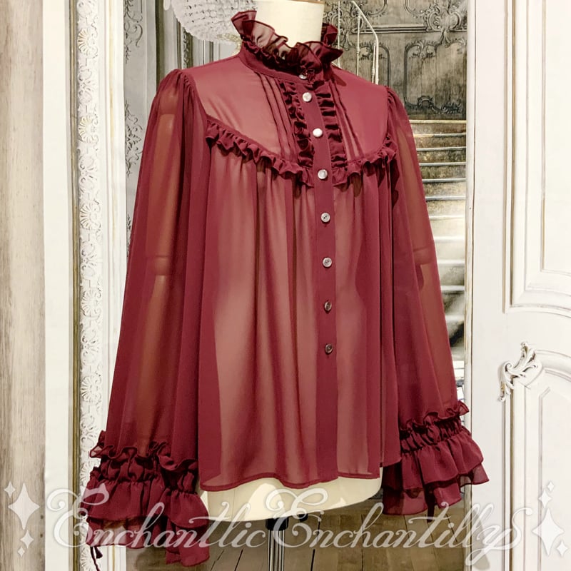 シャンテリー フリル ブラウス（3色展開） | Enchantlic Enchantilly