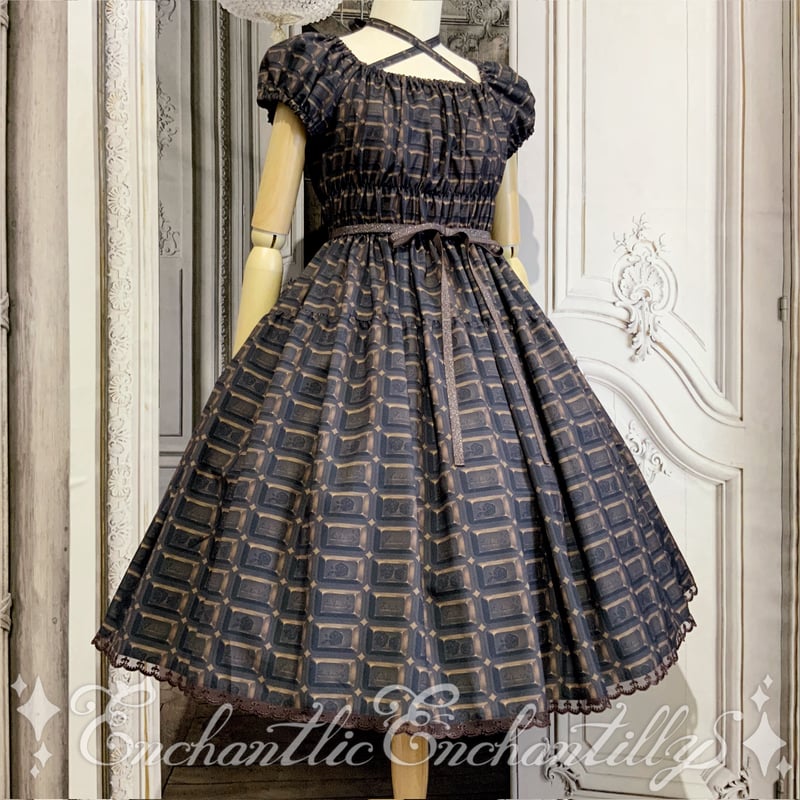 アンシャンテリックアンシャンテリー バラ柄ワンピース 黒 CATEGORY ドレス・JSK | Enchantlic Enchantilly onli