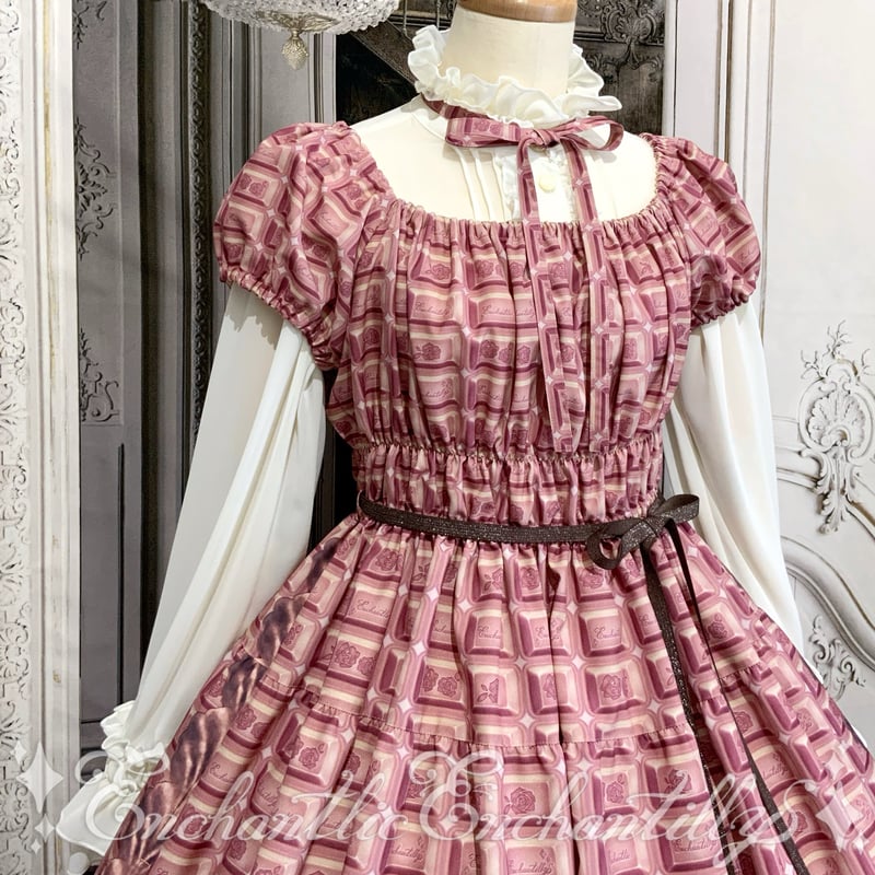 アンシャンテリックアンシャンテリー　3段ティアードワンピース　えんじ　赤 アンシャンテリー チョコレート ワンピース(3色） | Enchantlic