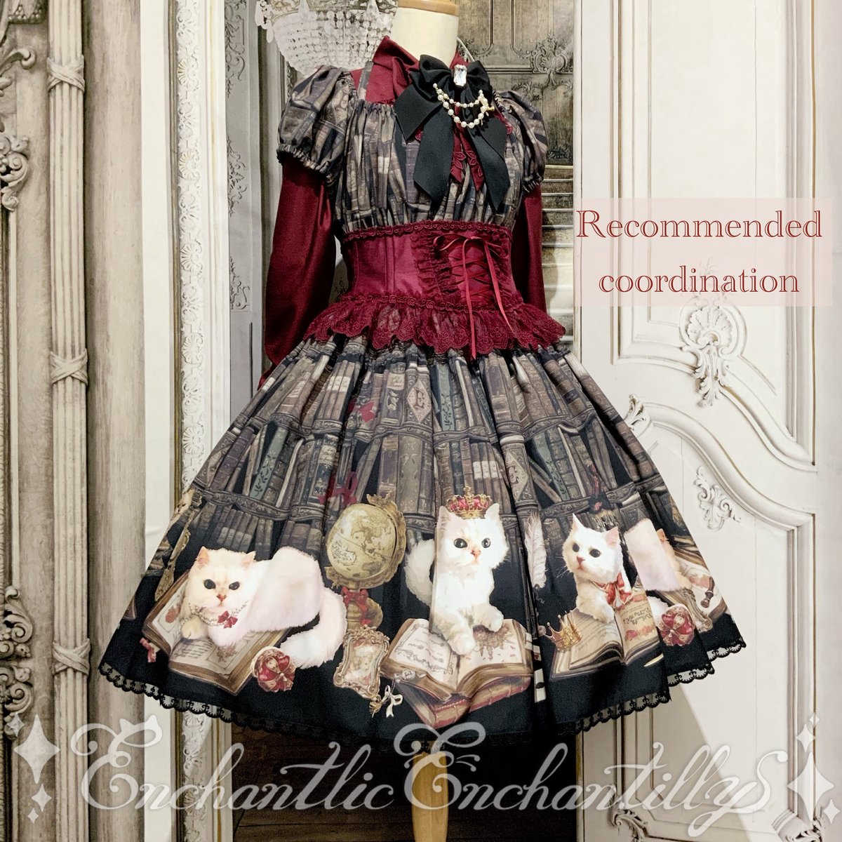 Queen Cat 〜秘密の書斎〜 ワンピース（黒） | Enchantlic Enchant