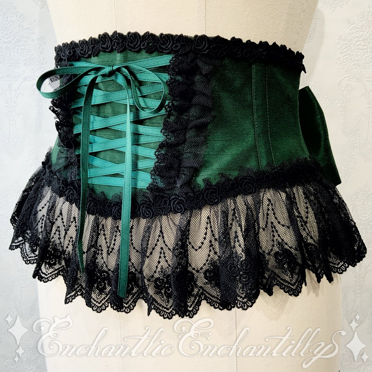 アンシャンテリックアンシャンテリー ローズレースリボンコルセット ローズレースリボンコルセット（ビィジョナリーブルー×黒レース