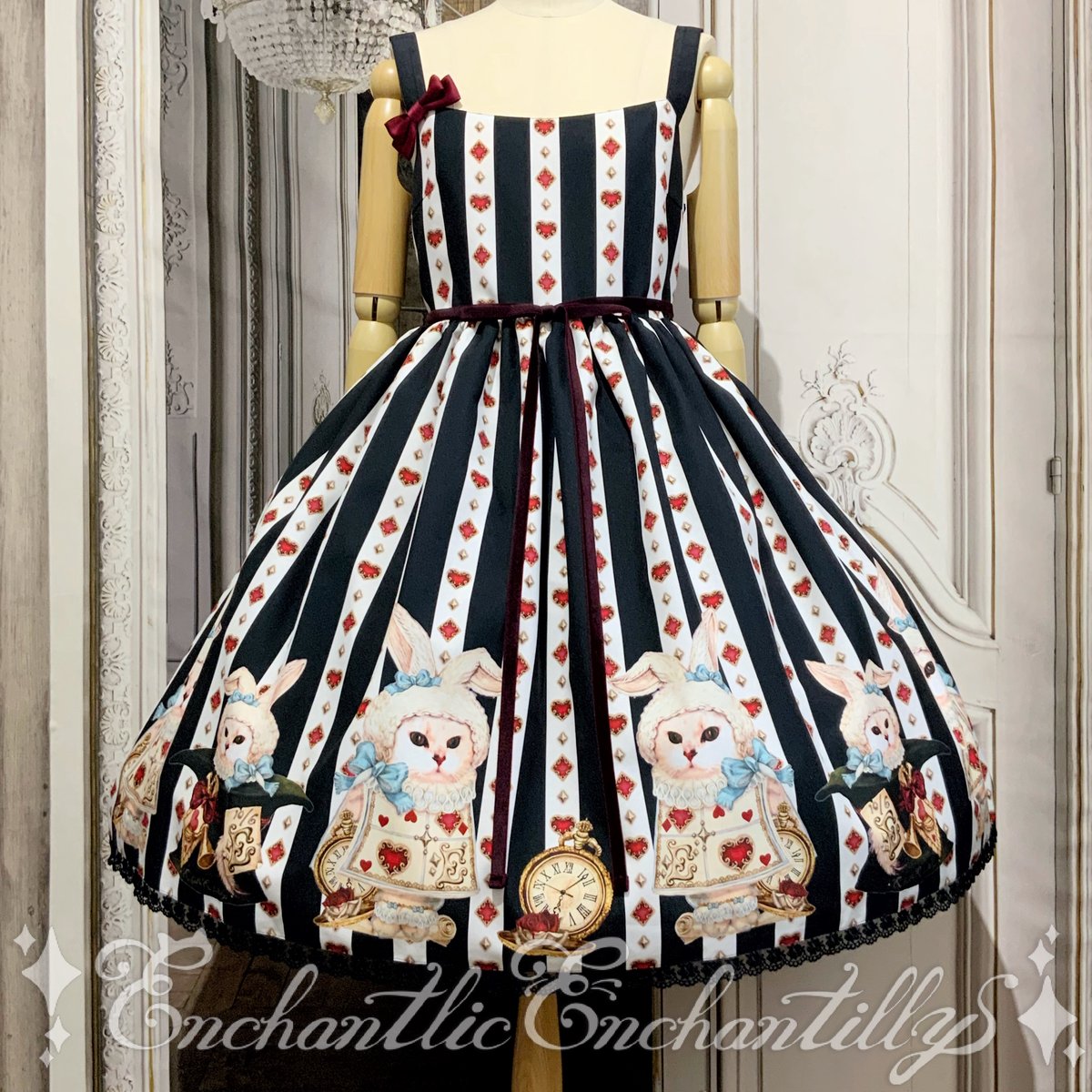 Enchantlic Enchantilly 猫の王女達の肖像画JSK ロリィタ Queen Cat ~Secret Study~ Skirt by Enchantlic Enchantilly