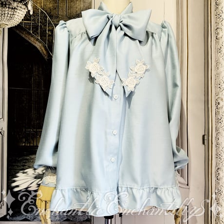 Drawer - enchar エンチャール　2wayフリルショルダーブラウス【アイスグレー】 ENCHAR】 エンチャール 2wayフリルショルダーブラウス アイス