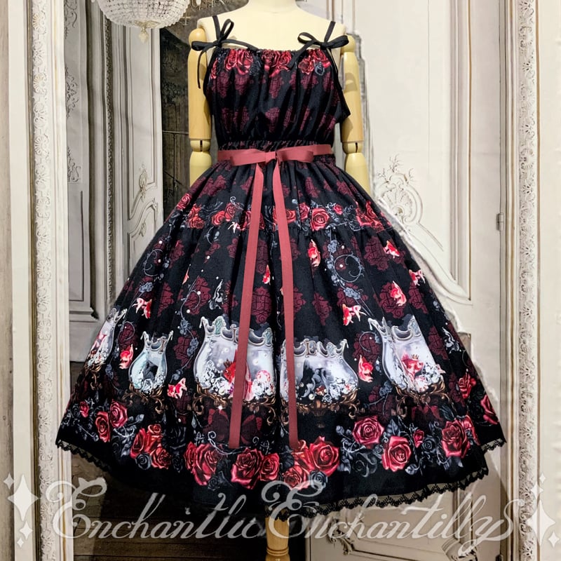 金魚姫の薔薇水庭園JSKセット(黒×赤薔薇)【6点セット】2サイズ展開