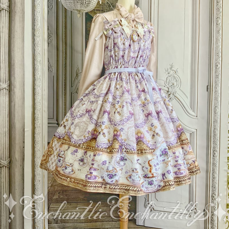 すみれのお茶会ティアードJSK (さくらピンク)2サイズ展開 | Enchantlic