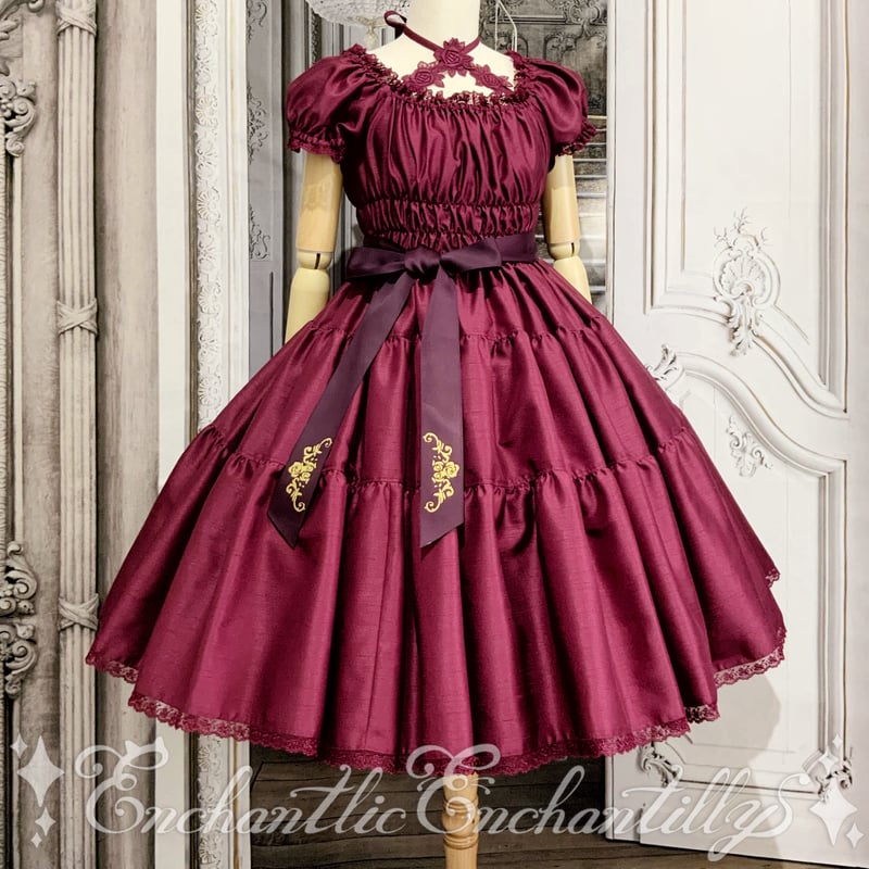 ワンダーティアードワンピース〜ヴィクトリアン ワインレッド〜（2