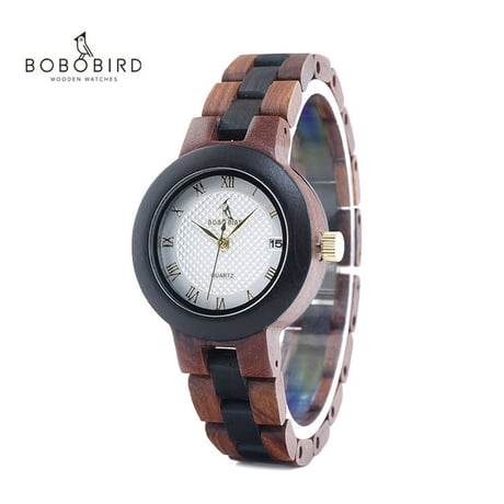 木製腕時計 レディース腕時計 クラシック 海外 ブランド BOBO BIRD ボボバード 赤木 黒檀 エボニーウッド ＊27