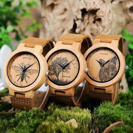 竹製腕時計 日本製 クオーツ ベルト調整 メンズ レディース 腕時計 天然木 ＊9