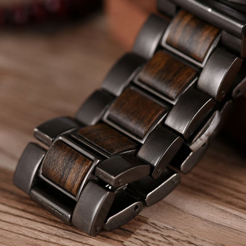 木製腕時計 防水 クロノグラフ ストップウォッチ ユニセックス 