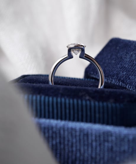 ［ 1 ct  ］ Moissanite ring - silver（ round brilliant cut ）