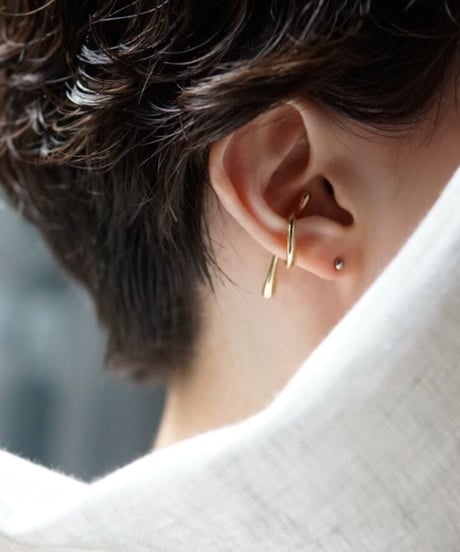 Drop ear cuff _ silver - C002