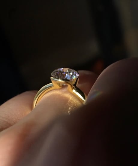 ［ 1 ct  ］ Moissanite ring - silver（ round brilliant cut ）