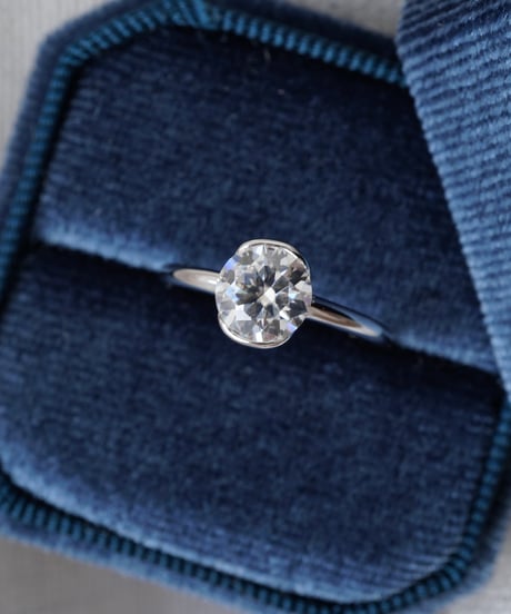 ［ 1 ct  ］ Moissanite ring - silver（ round brilliant cut ）