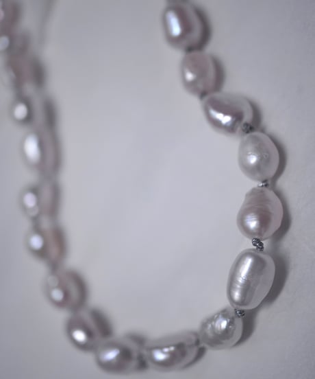 【 Limited 】Riquid pearl necklace - silver knot