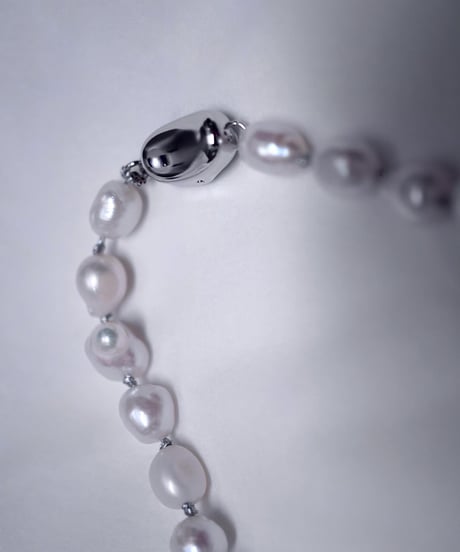 【 Limited 】Riquid pearl necklace - silver knot