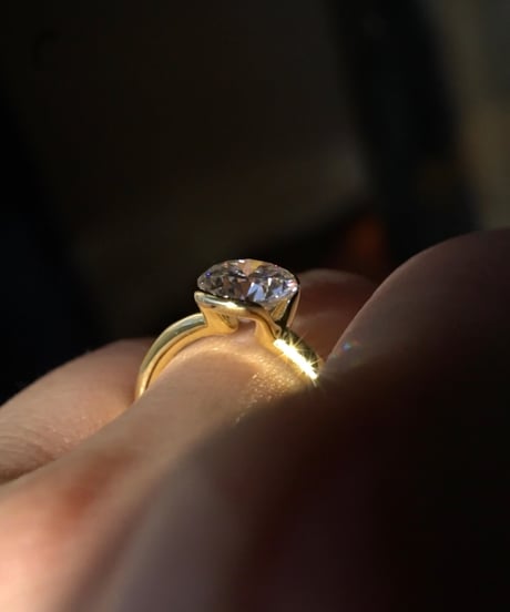 ［ 1 ct  ］ Moissanite ring - silver（ round brilliant cut ）