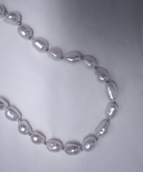 【 Limited 】Riquid pearl necklace - silver knot