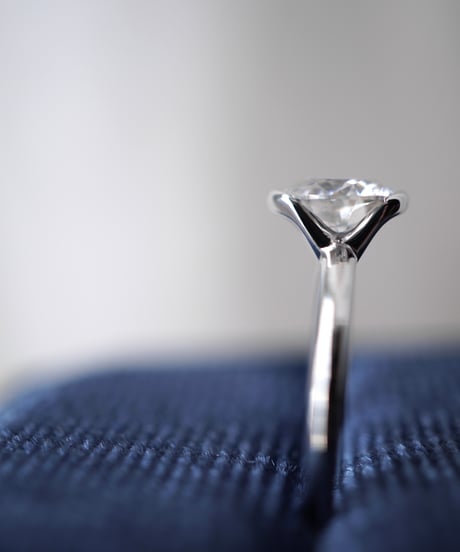 ［ 1 ct  ］ Moissanite ring - silver（ round brilliant cut ）