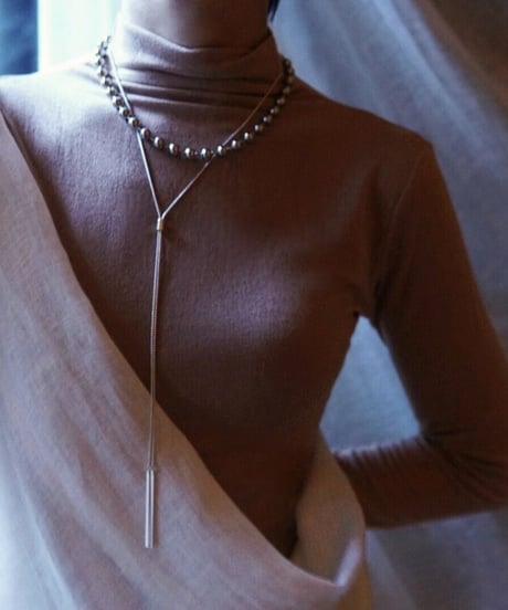 Long necklace _ silver - N004