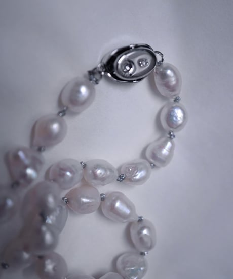 【 Limited 】Riquid pearl necklace - silver knot