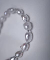 【 Limited 】Riquid pearl necklace - silver knot