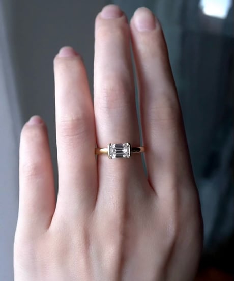 ［ 1 ct  ］ Moissanite ring  （ emerald cut ）