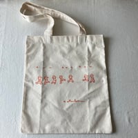 undyed+/アンダイドプラス　脇阪克二さん　チョビット君トートバッグ　「RUN RUN RUN」