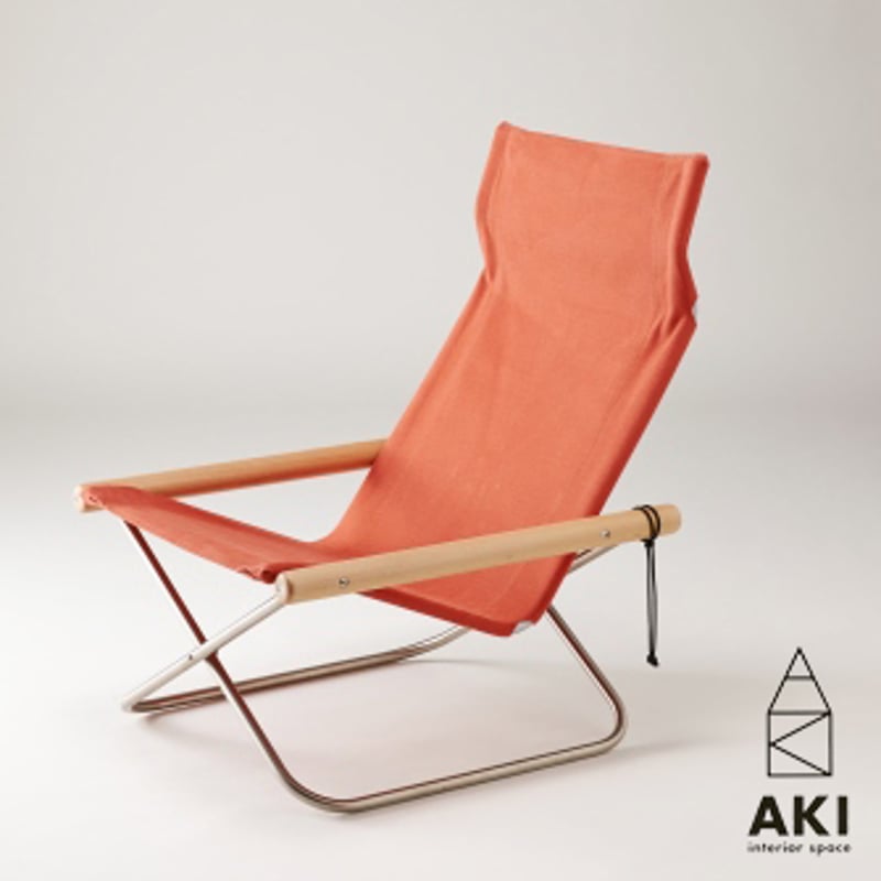 ニーチェアX  オレンジ　美品 NYCHAIR X /ニーチェア エックス / 座布：レンガ 肘かけ：ナチュラル