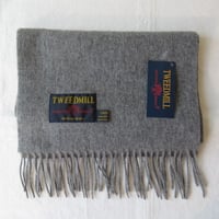 TWEED MILL　ラムウールマフラー　Silver Grey　 Lamswool Scarf With Rolled Fringe