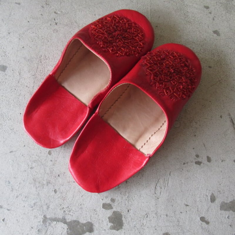 バブーシュ ビーズスパンコール 39 赤×赤×赤 BABOUCHE made in