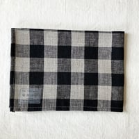 fog linen work リネンキッチンクロス 厚地 ブラック ナチュラルチェック