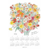 fog linen work/　ISABELLE BOINOT　イザベルボワノ/ 2026リネンカレンダークロス　柄：うれしい花束