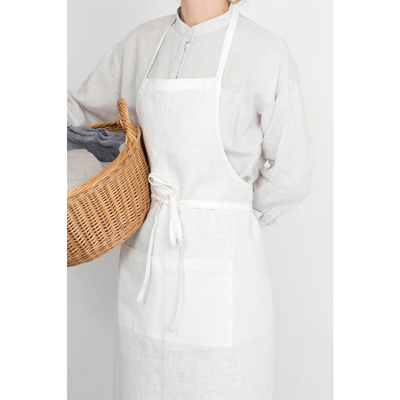 専用 angers × fog linen work リネンエプロン 白 fog linen work(フォグリネンワーク) 】リネンフルエプロン