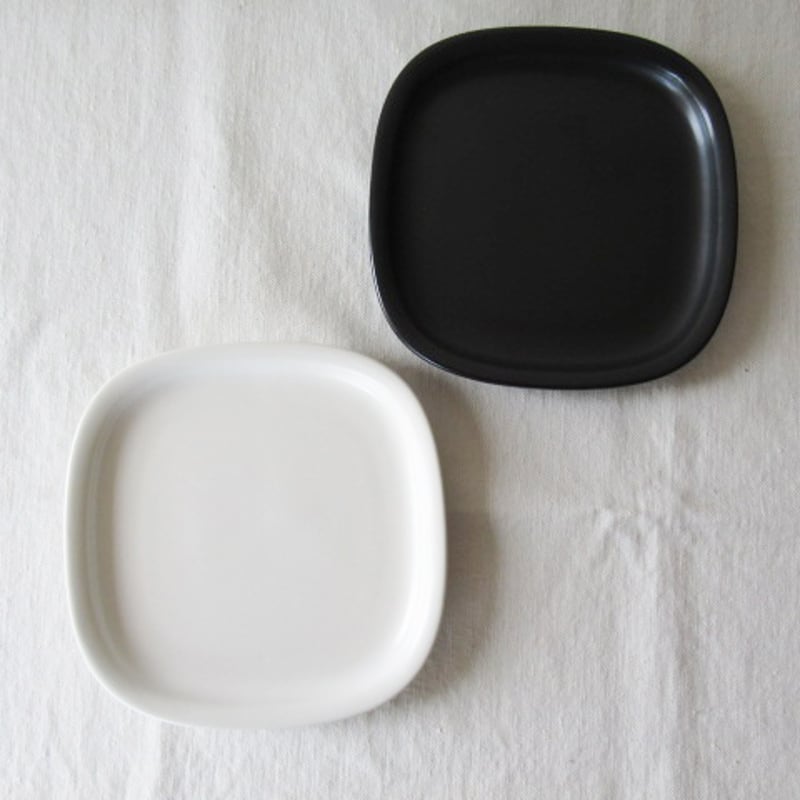 柳デザイン プレートS 白黒角型ディナーセット（柳 宗理 白黒食器