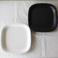 柳デザイン　プレートM　白黒角型ディナーセット（柳 宗理　白黒食器シリーズ）