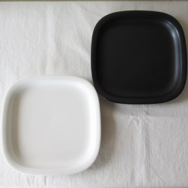 柳デザイン プレートM 白黒角型ディナーセット（柳 宗理 白黒食器