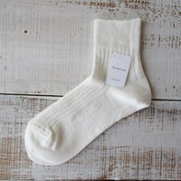 fog linen work フォグリネンワーク　リネンリブソックス（靴下）　ホワイト