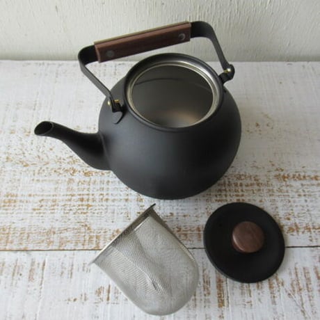 MIYACO / 宮崎製作所　ミヤコ　茶き　急須　大　くろいろ  【ステンレス急須/茶瓶/北欧/シンプル/かわいい/おしゃれ/割れない/国産/日本製/STAINLESS/燕】