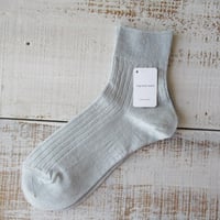 fog linen work フォグリネンワーク　リネンリブソックス（靴下）　グレー