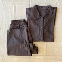 heart ハート　紡々（つむぎ）ガーゼのシャツパジャマ　色：墨