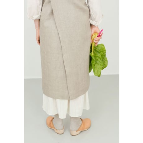 fog linen work/フォグリネンワーク　リネン スクエアクロスエプロン 　ナチュラル