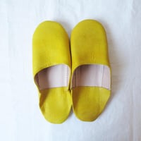 バブーシュ　無地 　黄粉　BABOUCHE made in morocco