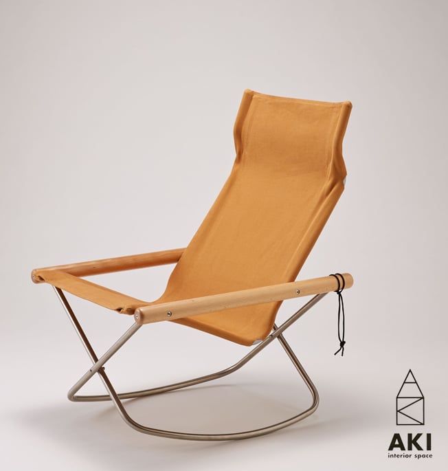 ニーチェアx ロッキング　キャメル　本体、オットマン NYCHAIR X ROCKING / ニーチェア エックス ロッキング / 座布：キャメル